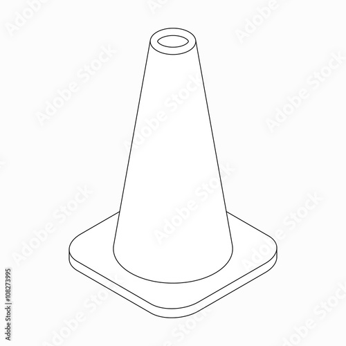 Training cone icon, isometric 3d style 