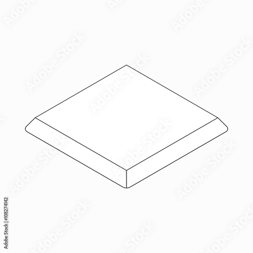 Baseball base icon, isometric 3d style