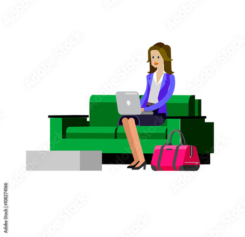 People in airport waiting hall