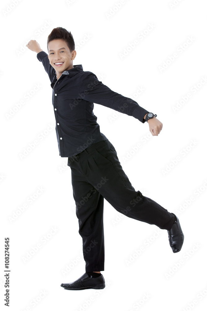 conceptual image of smiling young man flying conceptual image of smiling young man flying