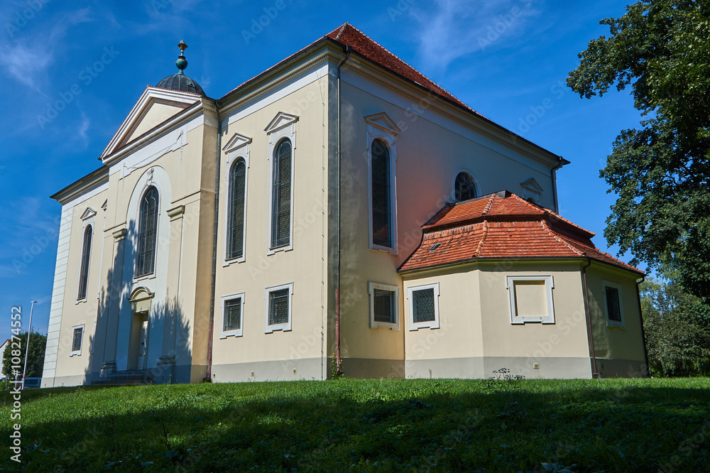 Classicist Lutheran Church in Sycowo in Poland.