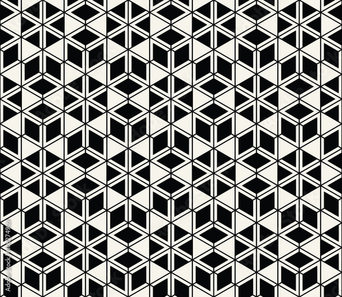 Flower hexagon seamless pattern background vector