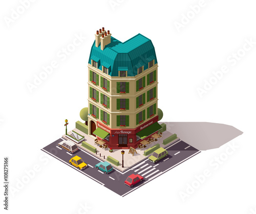 Vector isometric Paris street