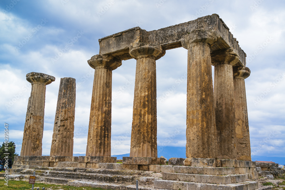 Temple of Apollo in Ancient Corinth Greece
