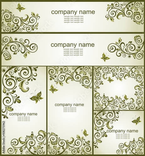 Vintage olive floral design