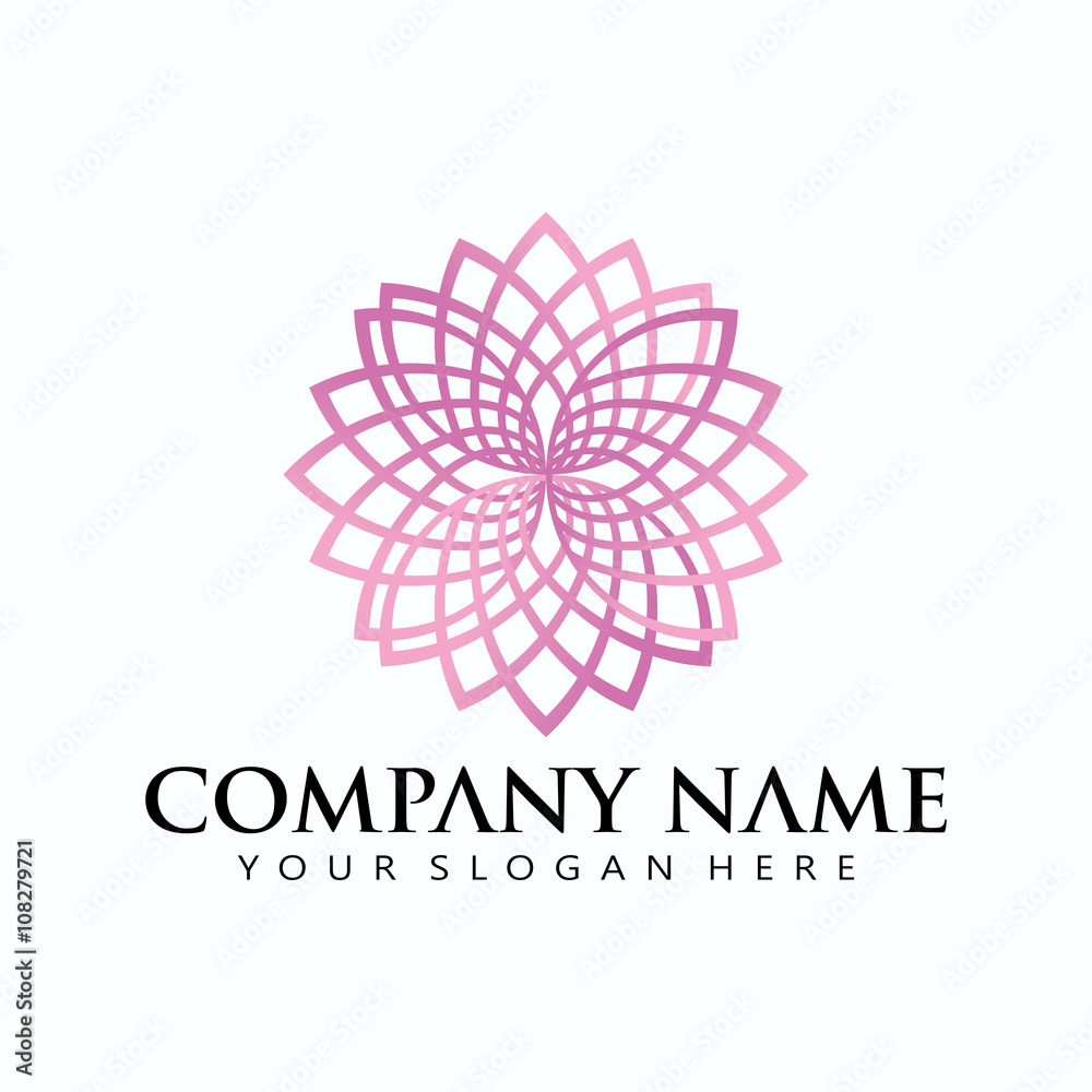Beautiful abstract flower logo sign Beautiful abstract flower logo sign