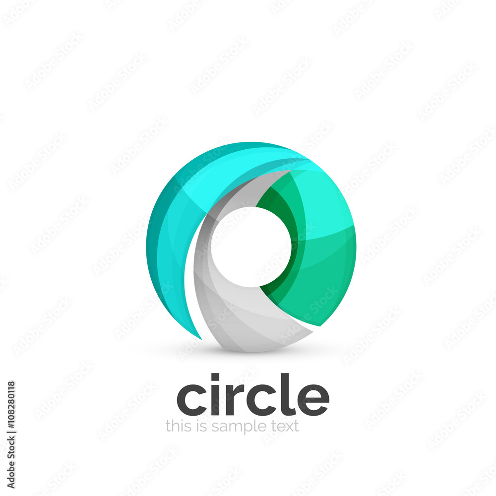 Abstract swirly round logo template Abstract swirly round logo template