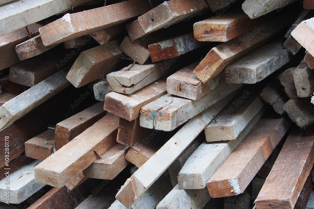 Stack of old wooden Stack of old wooden