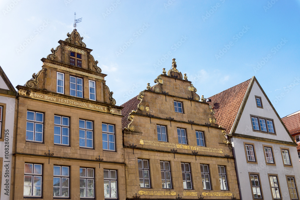 Historische Gebäude am Alten Markt in Bielefeld, Nordrhein-Westfalen