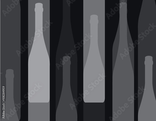 wine bottle silhouette black