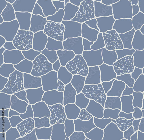 Seamless vector blue pattern. Dried land with cracks.