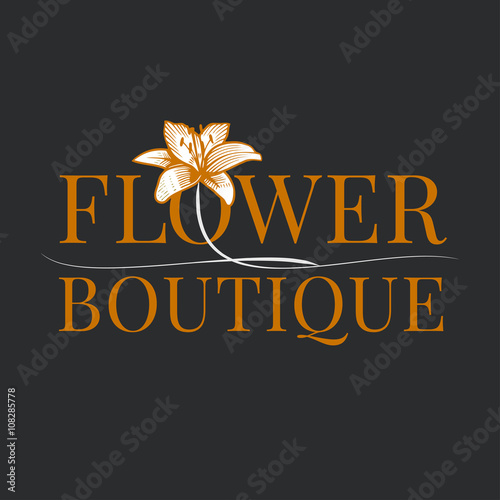 Fototapeta Naklejka Na Ścianę i Meble -  Flower shop logo vector