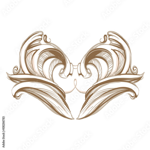 decorative elements in vintage style for decoration layout, fram