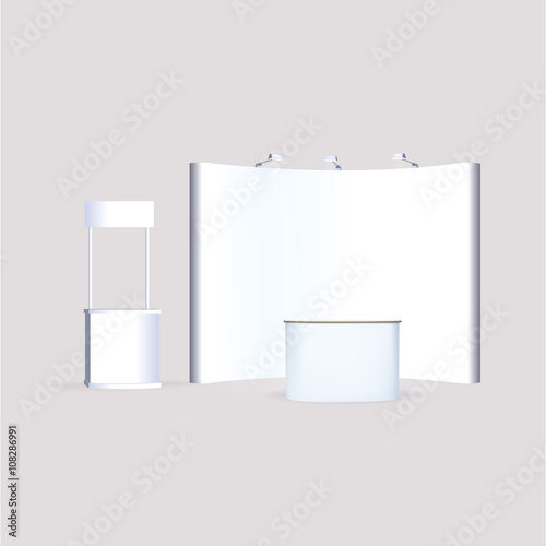 Trade exhibition stand, Exhibition Stand round, 3D rendering vis