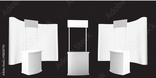 Trade exhibition stand, Exhibition Stand round, 3D rendering 