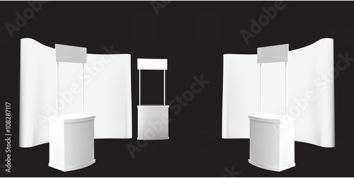 Trade exhibition stand, Exhibition Stand round, 3D rendering 