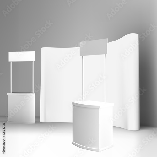 Trade exhibition stand, Exhibition Stand round, 3D rendering vis