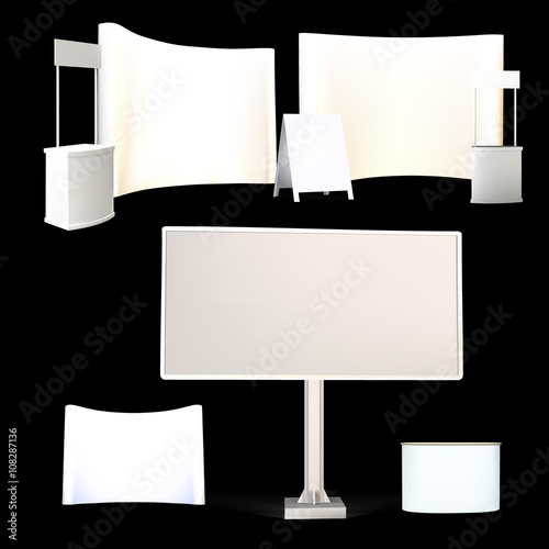 Trade exhibition stand, Exhibition Stand round, 3D rendering 