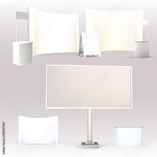 Trade exhibition stand, Exhibition Stand round, 3D rendering vis