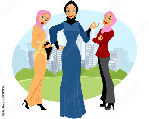 Three muslim girls