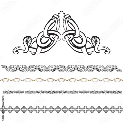 decorative elements in vintage style for decoration layout, fram