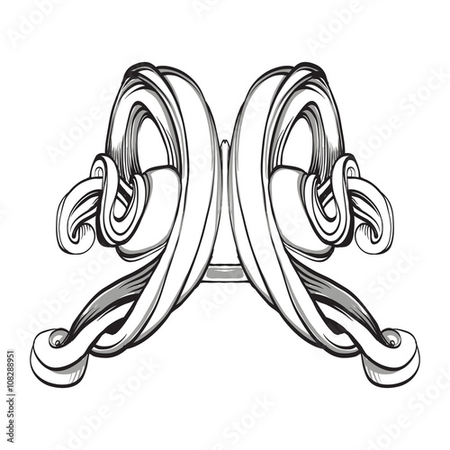 decorative elements in vintage style for decoration layout, fram