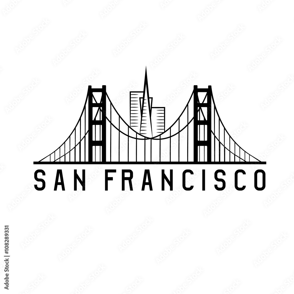 Fototapeta premium skyline of san francisco skyline vector design illustration