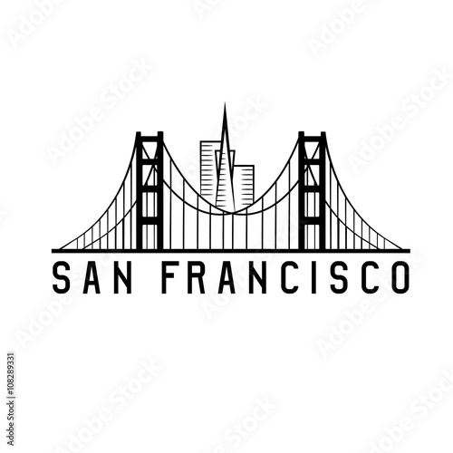 skyline of san francisco skyline vector design illustration