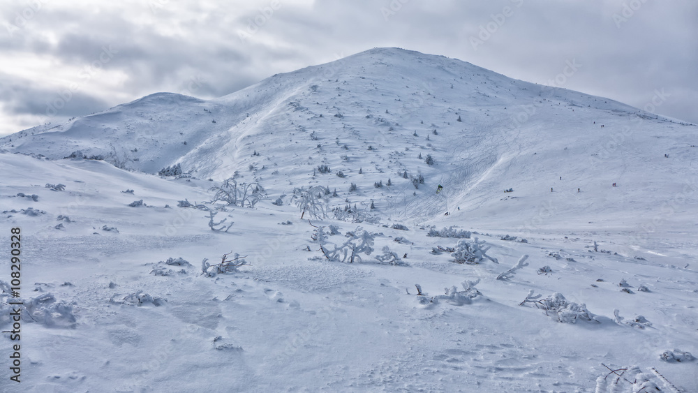 Winter in ski resort Vratna, Slovakia