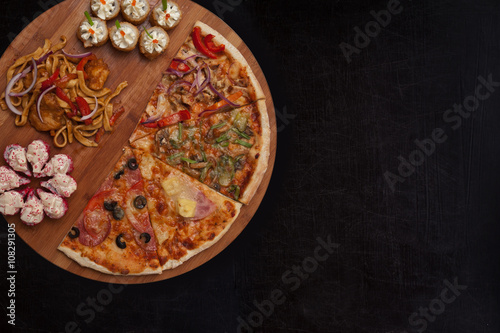 pizza and sushi f