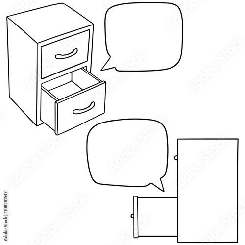 vector set of drawer