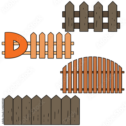 vector set of fence