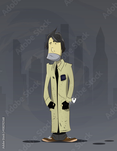Homeless Vector illustration.