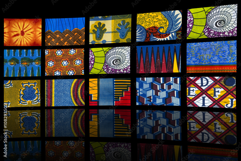 Mosaic of African fabrics 