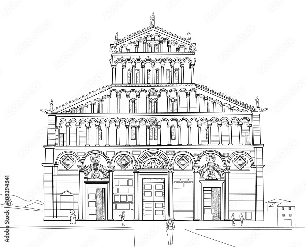 Sketch of Pisa Cathedral Sketch of Pisa Cathedral