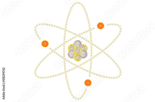 Atomic structure on white background