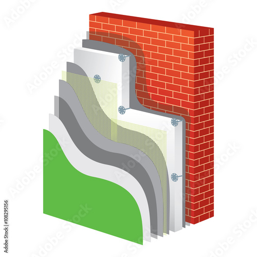 Thermal Insulation. Polystyrene Isolation Vector Illustration