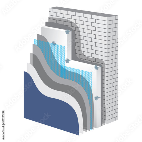 Thermal Insulation. Polystyrene Isolation Vector Illustration