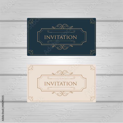Vintage Ornament  wedding invitation design Template