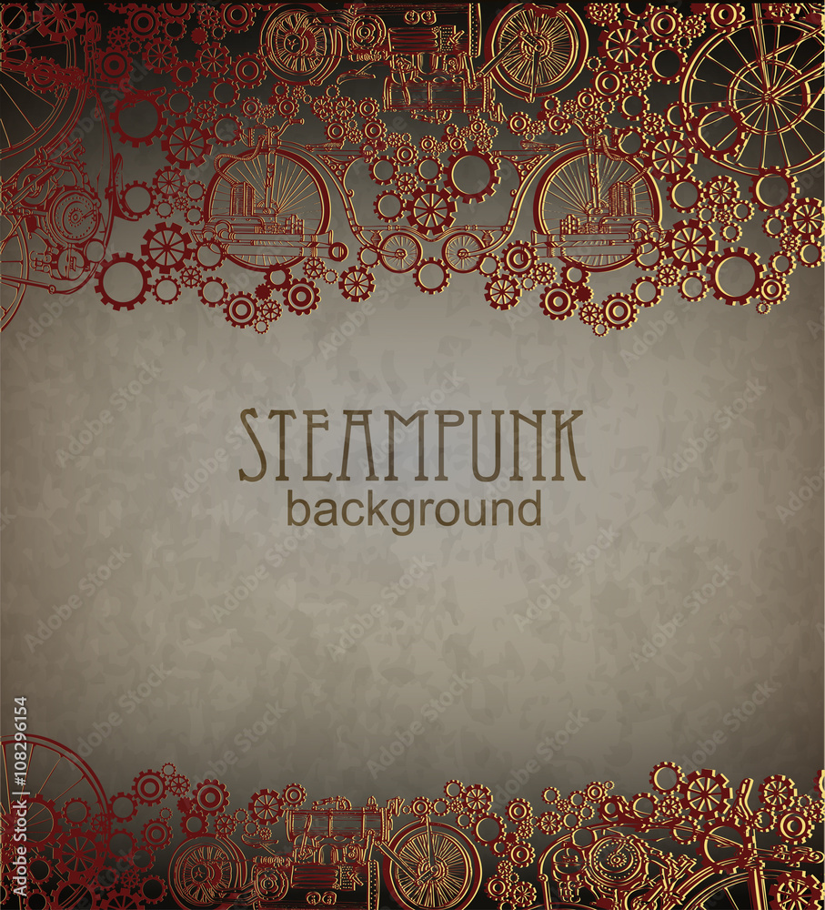 Vecteur Stock Steampunk style. Template steampunk design for card ...