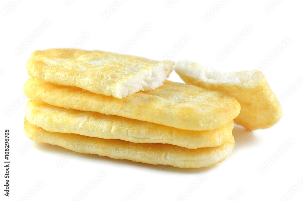 Rice cracker on white background Rice cracker on white background