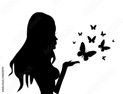 Pretty girl with butterflies