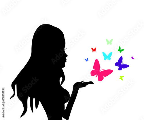 Pretty girl with butterflies