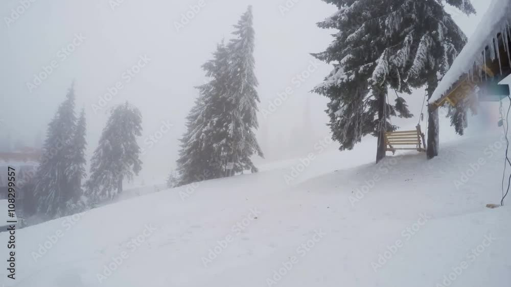 Snow storm in mountains Snow storm in mountains