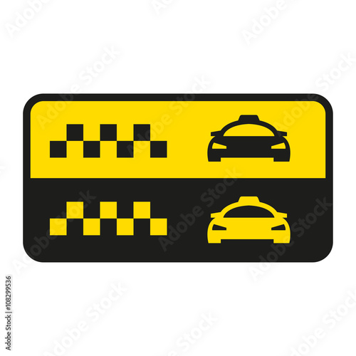 Vector taxi icon. Taxi car sign.  Public transport symbol.