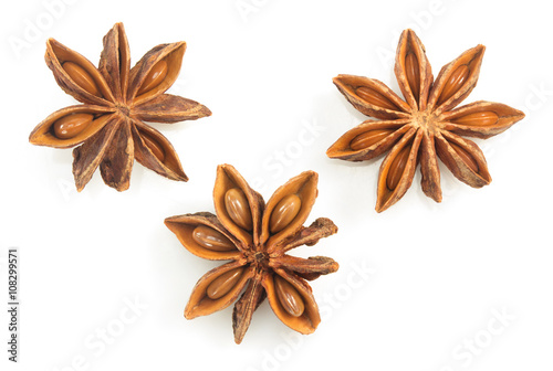 anise star on white background