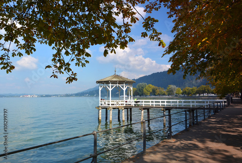Wooden pier in Bregenz, Austria