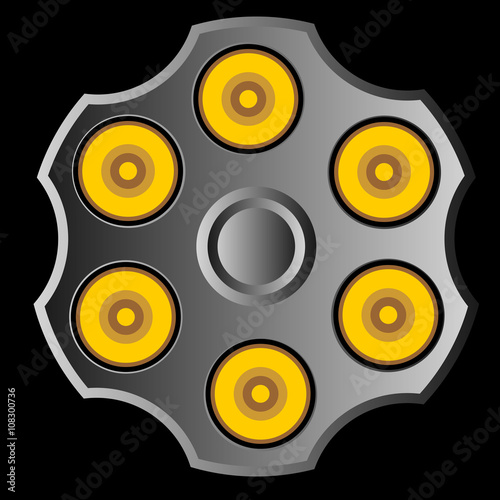 drum revolver with bullets