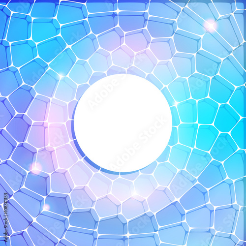 Circle frame on blue background