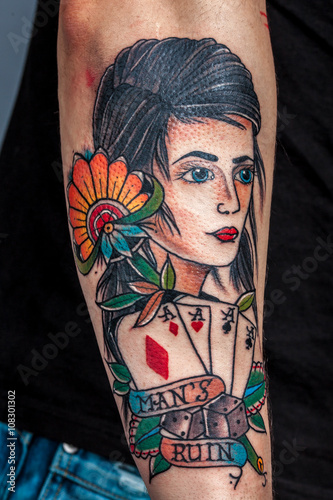 the finished tattoo after treatment healing ointment